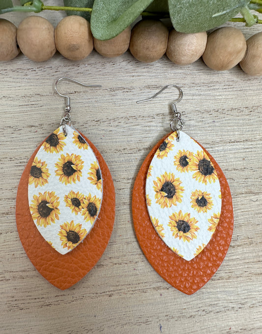 Sunflower Orange  Earring