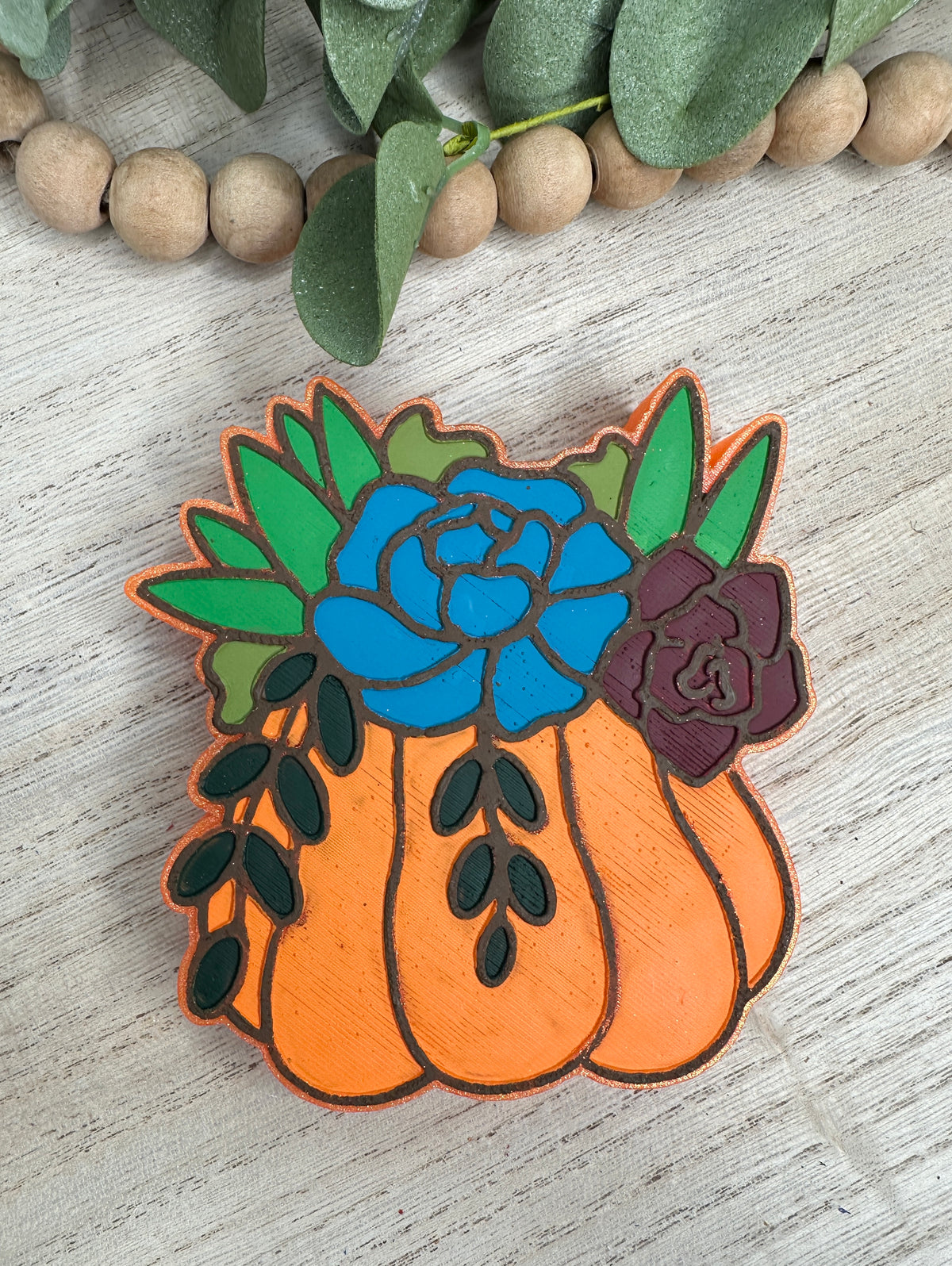 Tall Orange Pumpkin Succulent