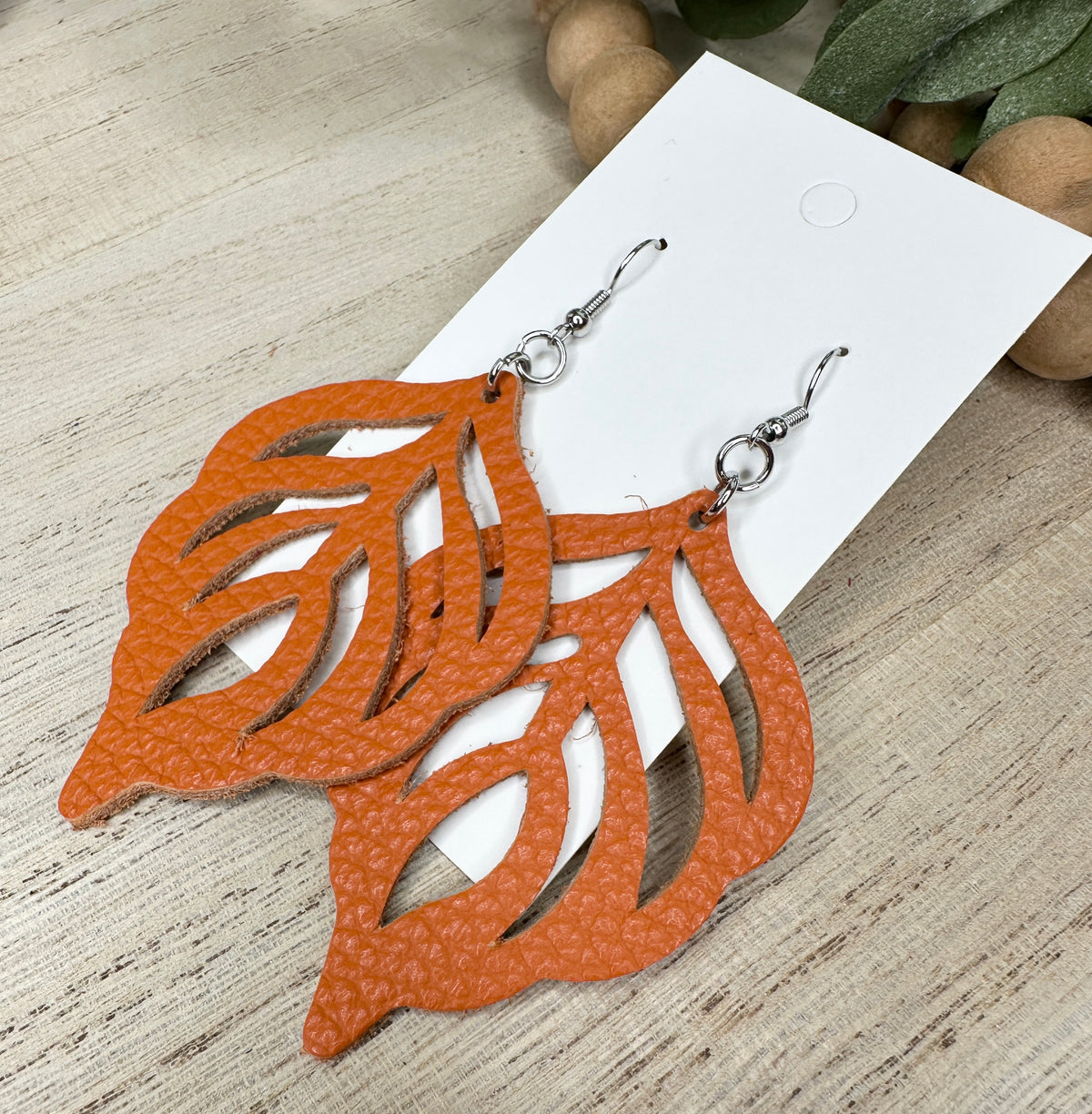 Perfect Orange Leaf Earring