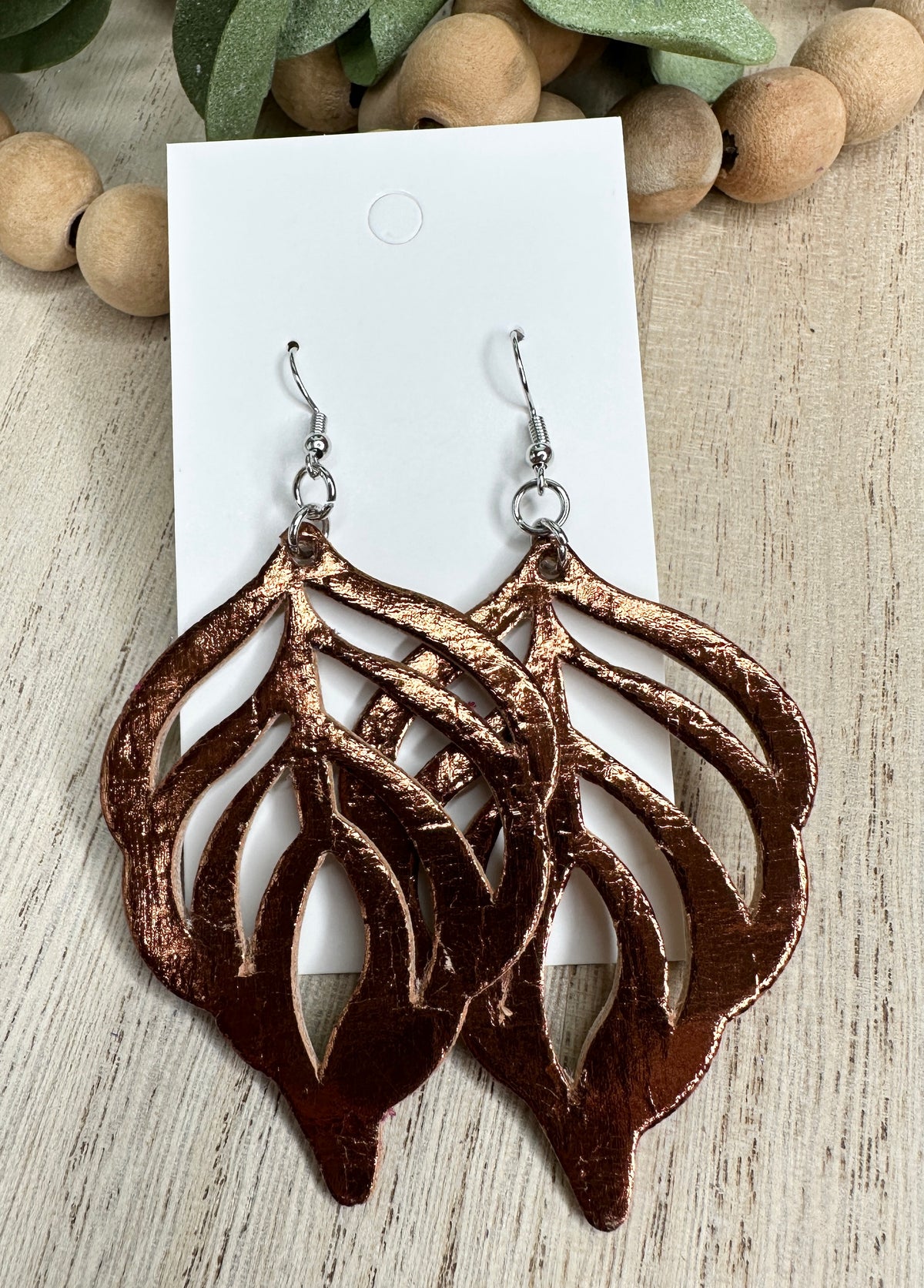 Metallic Bronze Leaf Earring