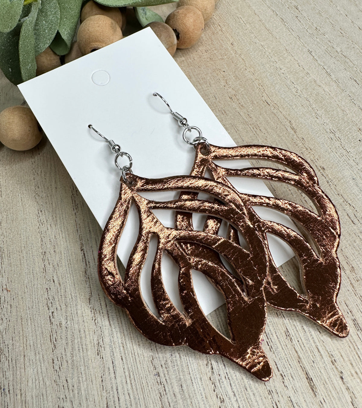 Metallic Bronze Leaf Earring