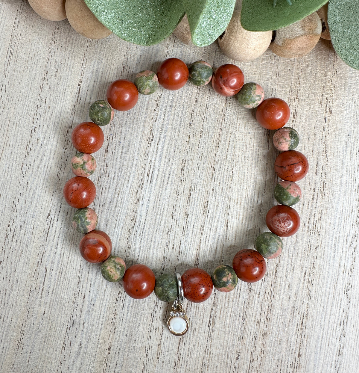 BRACELET #3 Dark Orange and Green