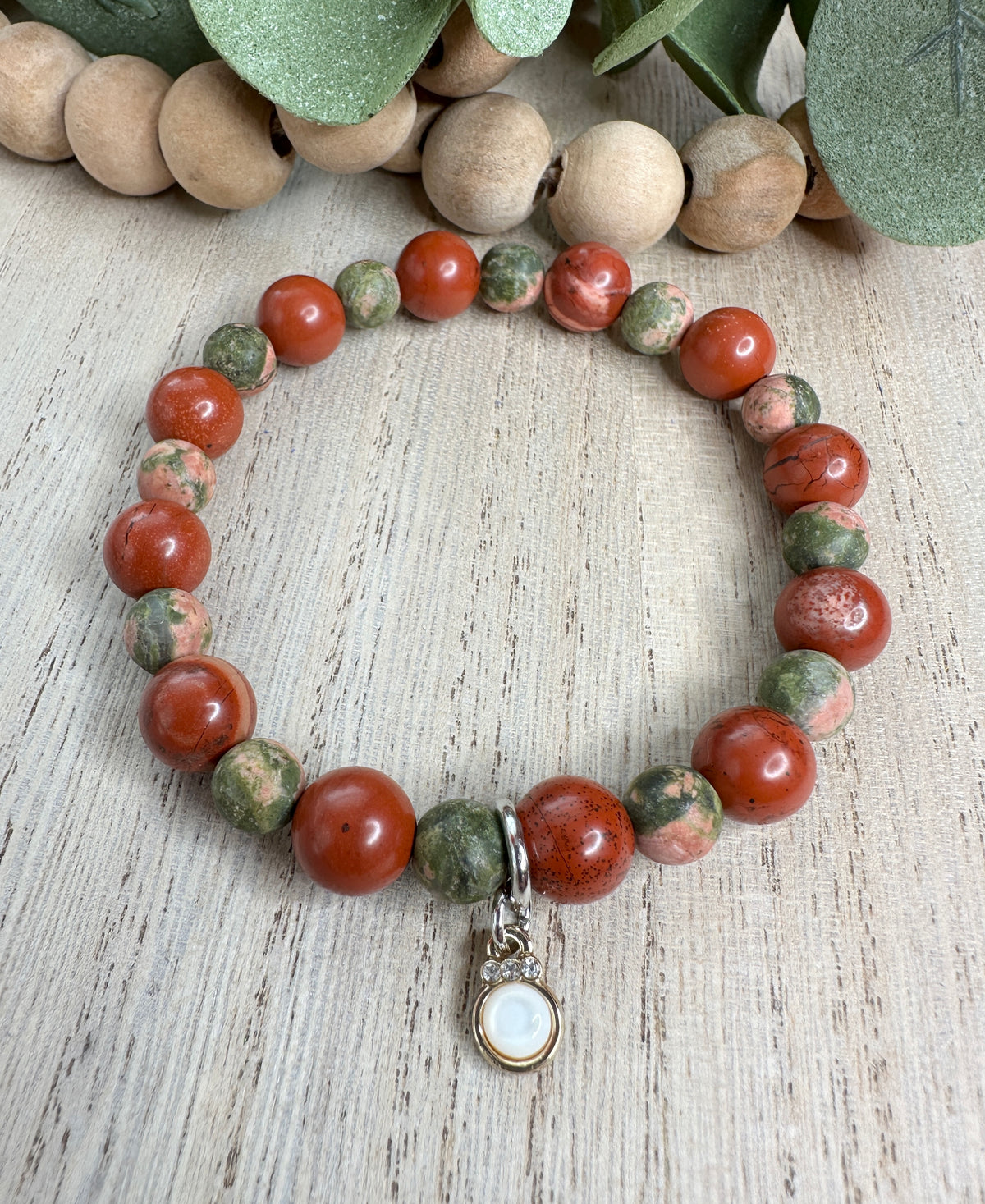 BRACELET #3 Dark Orange and Green