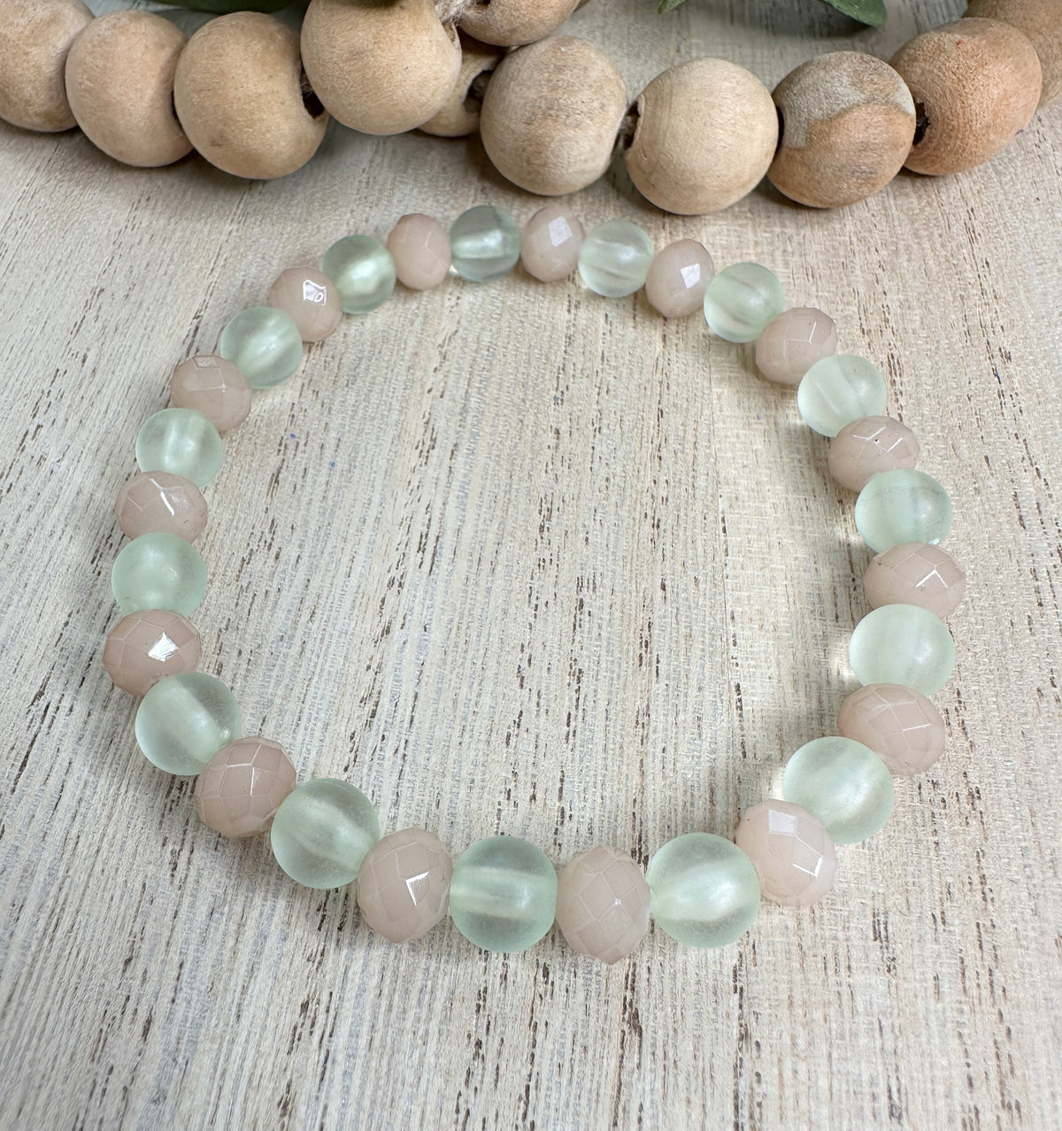 BRACELET #9 Soft green and beige