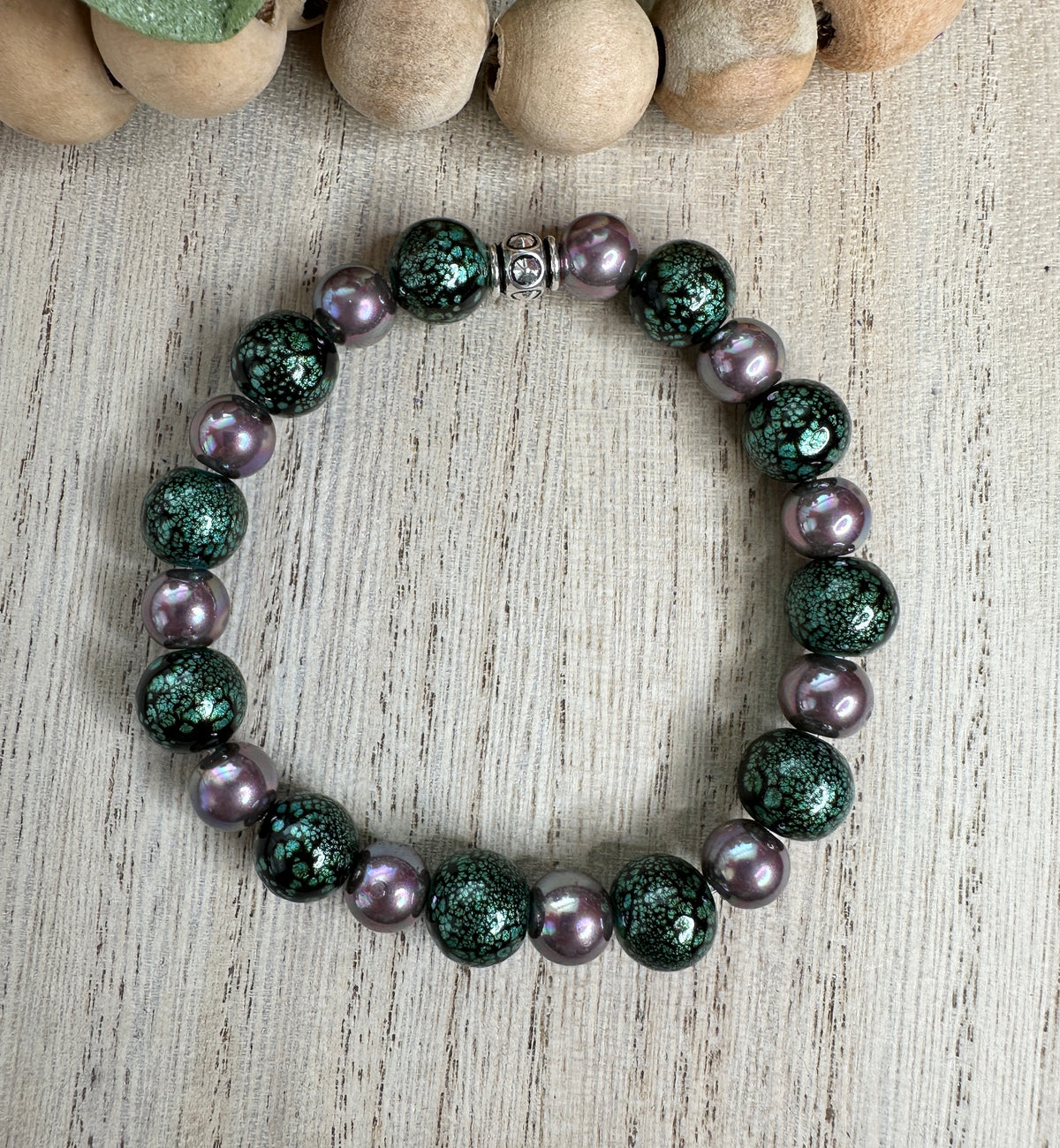 BRACELET #11 Dark green and purple
