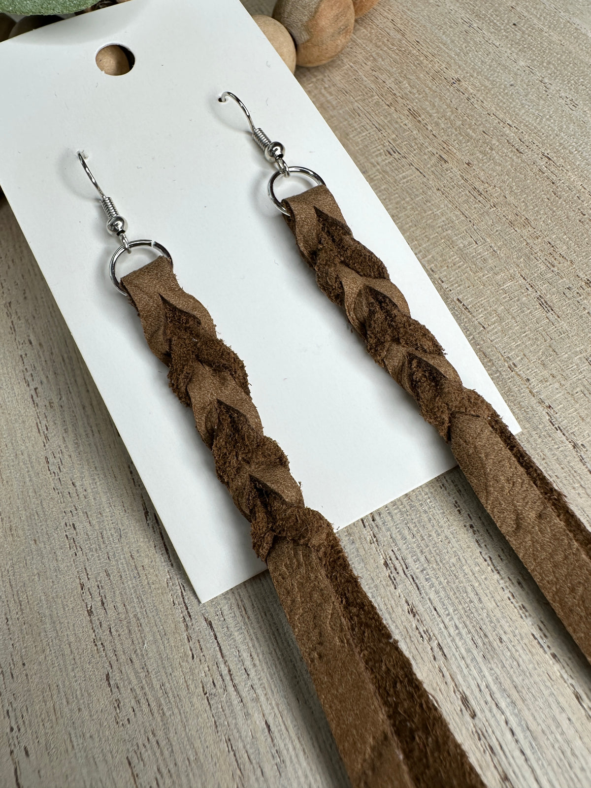 Brown Braided Earring