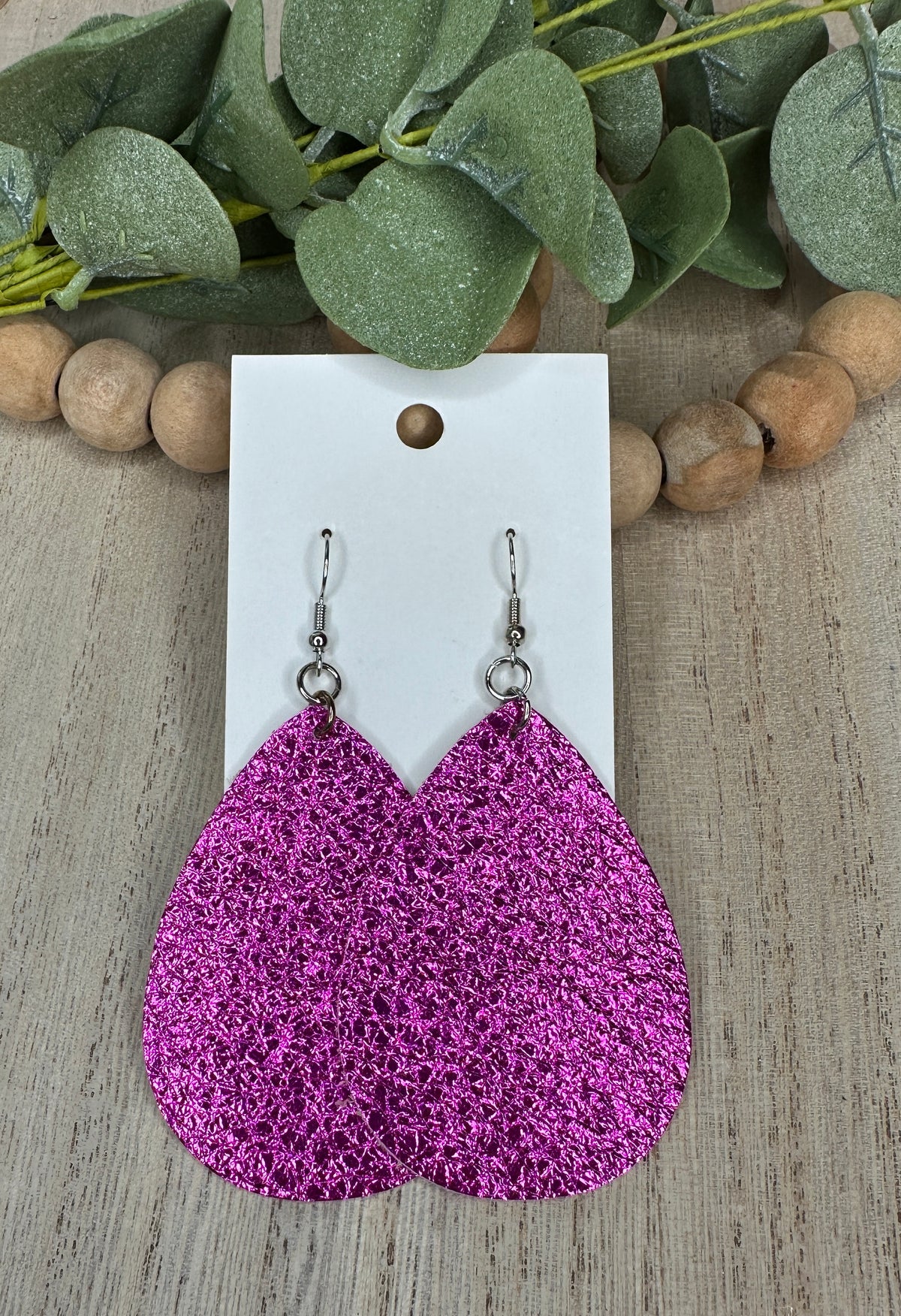 Metallic Pink Crinkle Earring