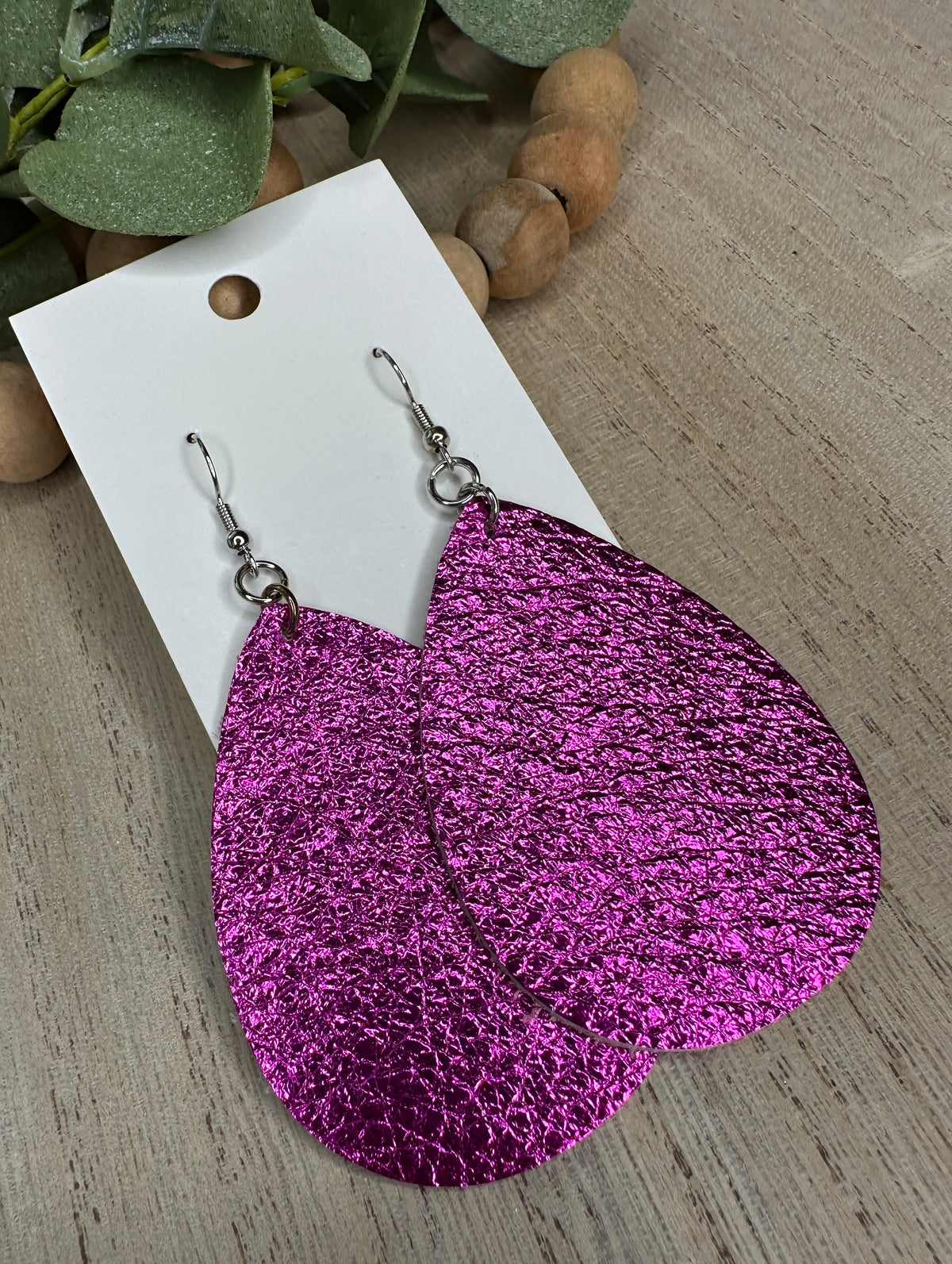 Metallic Pink Crinkle Earring